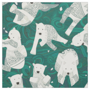 Tissu vert arctique d'ours blancs