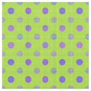 Tissu Vert avec des points violets texturés
