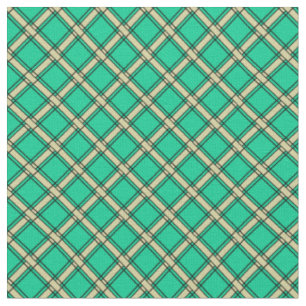 Tissu Vert beige, motif plaid, tartan