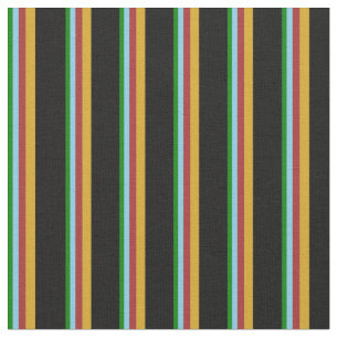 Tissu Vert, bleu ciel, Brown, verge d'or et noir