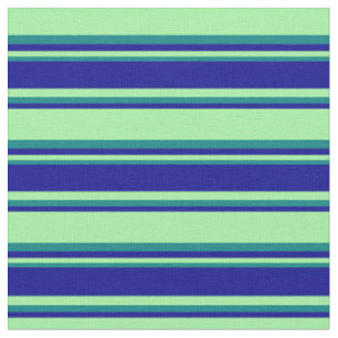 Tissu Vert, bleu foncé et lignes Turquoises Motif