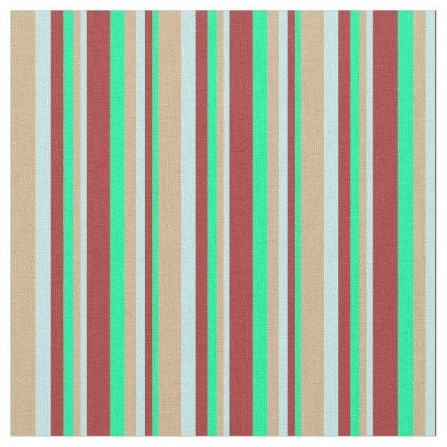 Tissu Vert, Brown, Turquoise et Tan (Fermer)