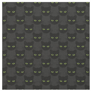 Tissu Vert - chats aux yeux sur arrière - plan graphite