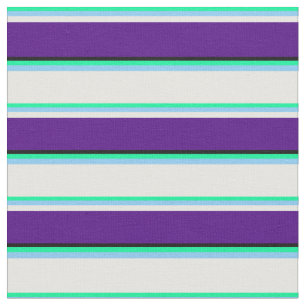 Tissu Vert, Ciel clair, Blanc, Indigo & Noir