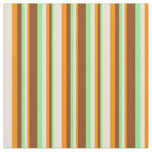 Tissu Vert clair, Brown, orange foncé et bisque