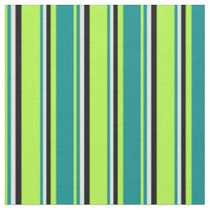 Tissu Vert clair, Cyan foncé, Cyan clair et lignes noire