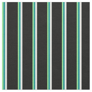 Tissu Vert clair, Cyan foncé, Cyan clair et lignes noire