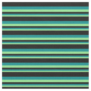 Tissu Vert clair, cyan foncé et Motif noir