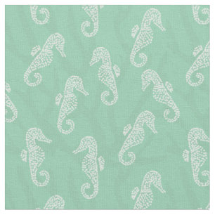 Tissu Vert côtier de Seafoam d'hippocampe de récif