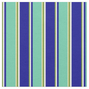 Tissu Vert, Crème à la menthe, Bleu foncé, Aquamarine et
