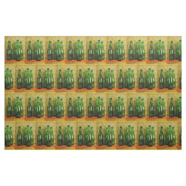Tissu vert de bouteilles à bière (Fat Quarter)