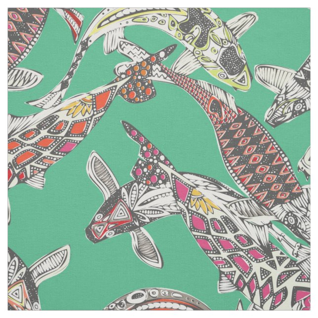 Tissu vert de koi (Échantillon)