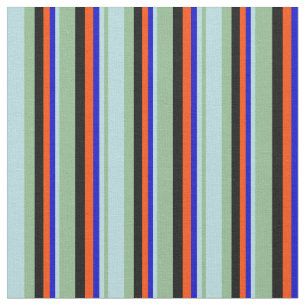 Tissu Vert de mer foncée, Bleu en poudre, Bleu, Rouge et