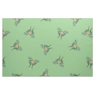 Tissu vert de motif de mite de Luna