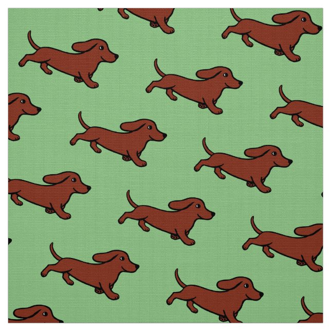 Tissu Vert de mousse courant de teckel lisse rouge (Échantillon)