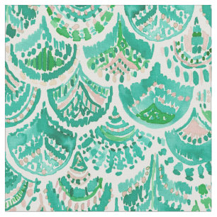 Tissu Vert de VÉNUS DE MER + Rougissent les échelles d