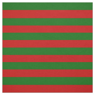 Tissu Vert d'île, pied rouge lumineux, rayures