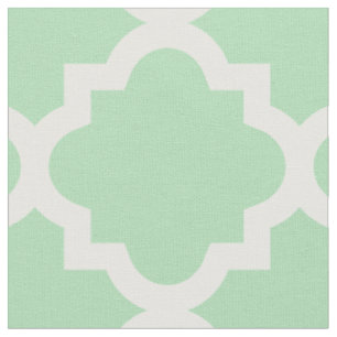 Tissu vert en bon état du motif   de Quatrefoil