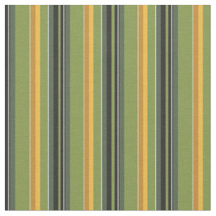 Tissu Vert et jaune rétro rayé