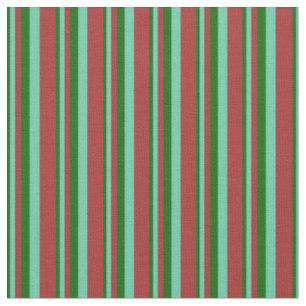 Tissu Vert foncé, Aquamarine & Brown Lines Motif