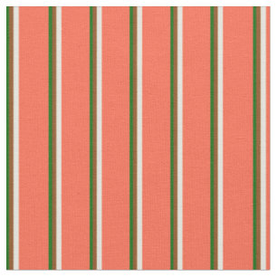 Tissu Vert foncé, Brown, beige et rouge