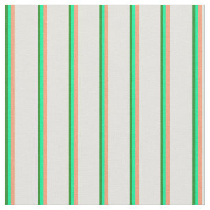 Tissu Vert forêt, Vert, Saumon clair et Cyan clair