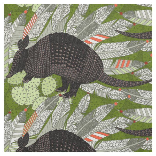 Tissu vert indigène de tatous (Échantillon)