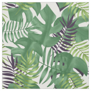 Tissu Vert Jungle Feuille Nature sans couture Motif blan