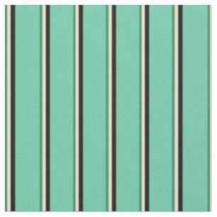 Tissu Vert mer, Bisque, Bisque, Noir & Aquamarine