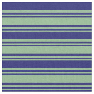 Tissu Vert mer foncée et Motif bleu nuit