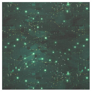Tissu Vert & Noir Abstrait