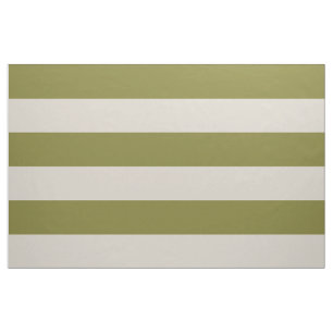 Tissu Vert olive et beige Grandes rayures Grande échelle