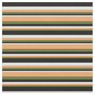 Tissu Vert olive foncé, Brown, blanc et noir Motif
