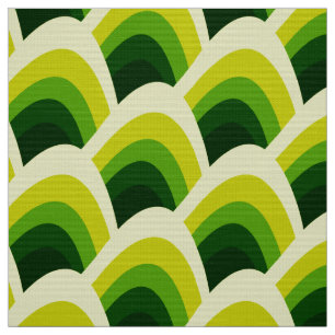 Tissu vert style seventies rétro mod