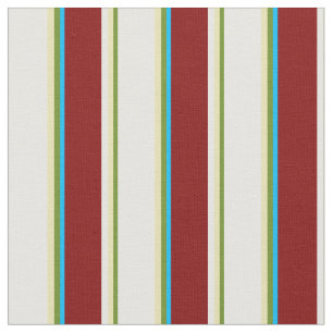 Tissu Vert, Tan, Blanc, Maroon et bleu ciel profond