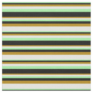 Tissu Verte, Noir, Arbre doré foncé & Crème à menthe Cou