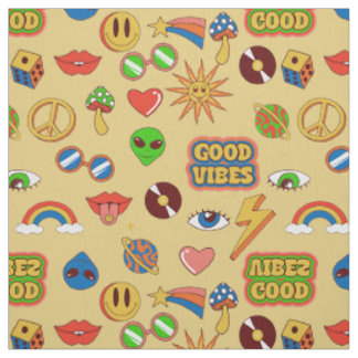 Tissu vibes positives extraterrestre pop art groovy anné