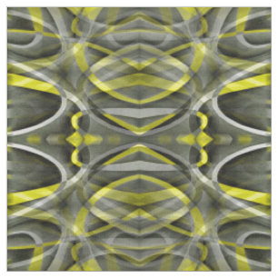 Tissu Vibrations des années 80 Jaune narcisse et gris Cu