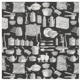 Tissu victorien vintage antique cuisine cuisinière toile