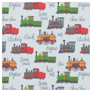 Tissu Vieux Trains à vapeur Clack Clack Choo Puff Baby