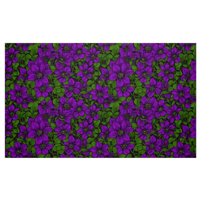 Tissu Vigne de Clematis pourpre (Fat Quarter)