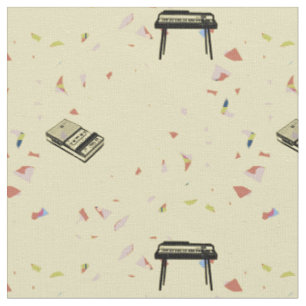 Tissu vintage de motif de disque d'organe de