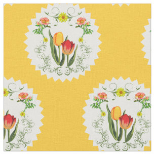 Tissu vintage de tulipes