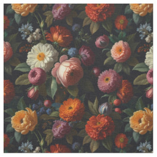 Tissu Vintage moody floral boho roses