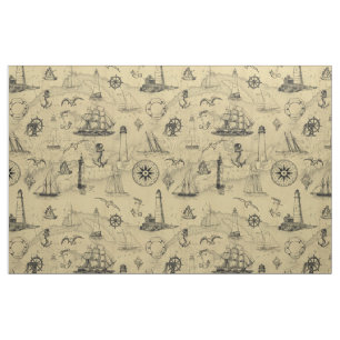 Tissu Vintage Motif nautique ancien Arrière - plan de ca