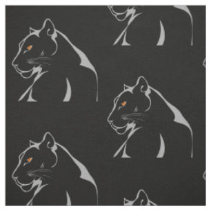 Tissu Vintage Panther Big Strand Angry Cat Orange Eyes