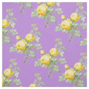 Tissu Vintage Roses Jaunes Élégant Motif