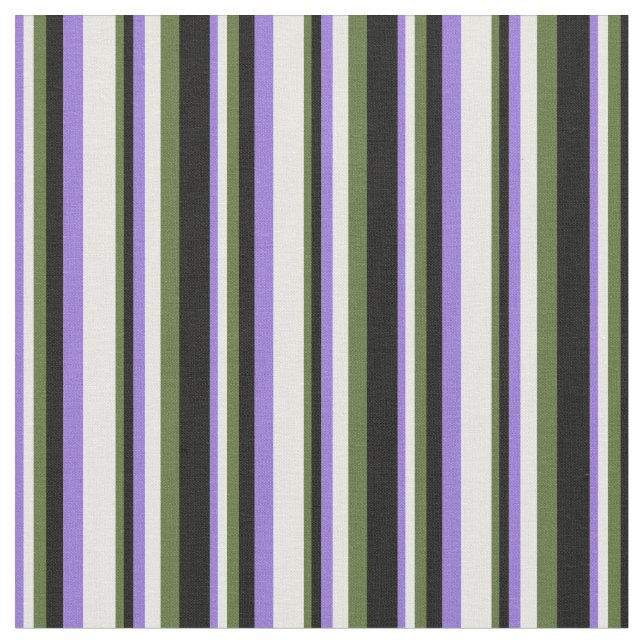 Tissu Violet, blanc, vert foncé et noir (Fermer)