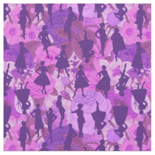 Tissu violet du milieu du siècle 1950 vintage silhouette