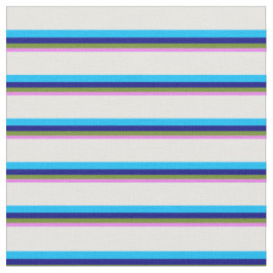 Tissu Violet, Vert, Bleu, Ciel Profond Bleu & Blanc Coul